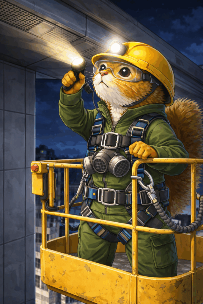 高所作業車によるアスベスト調査