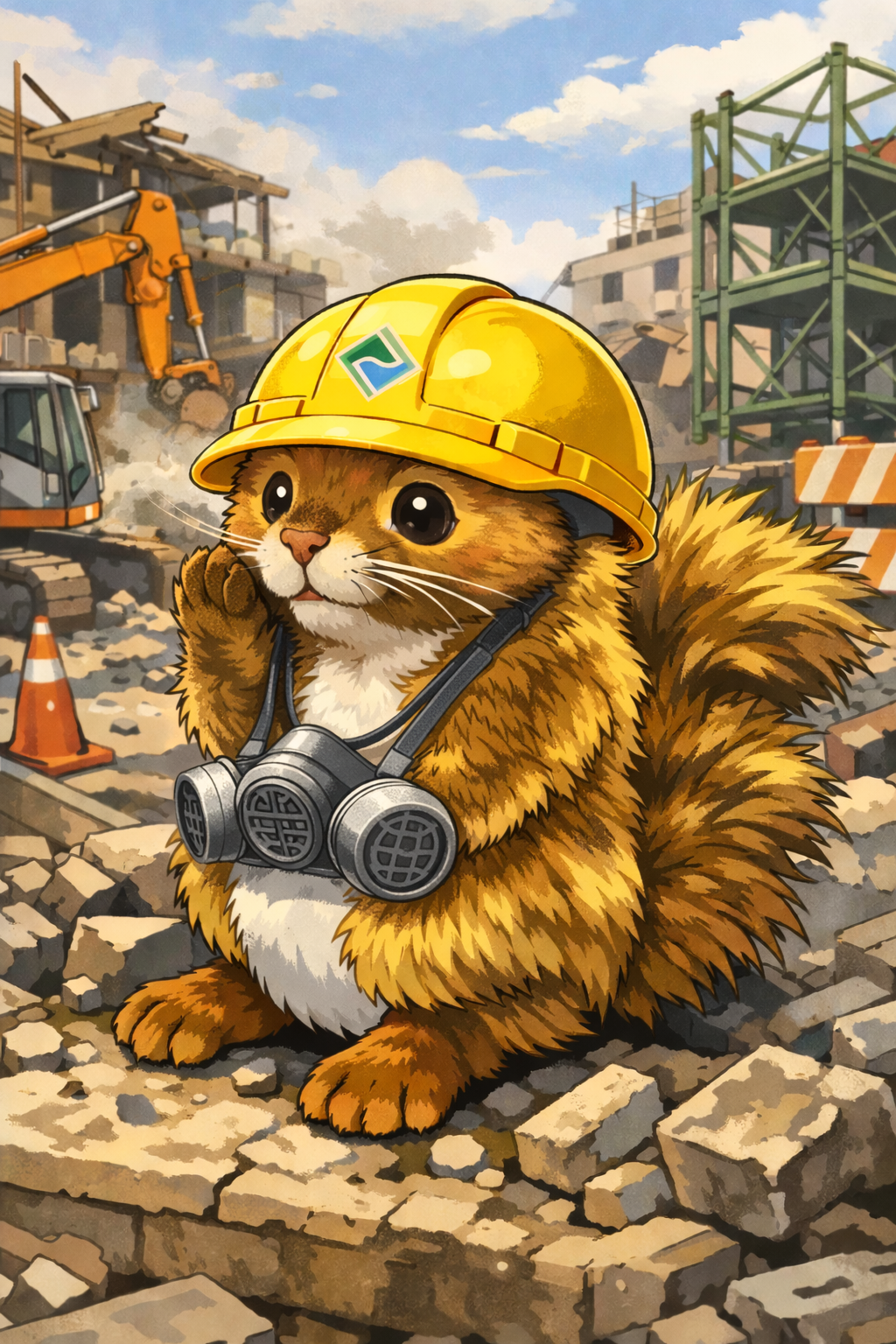 アスベスト調査する調査員